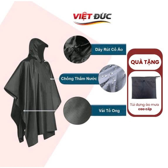 Áo Mưa Cánh Dơi Da Cá VIỆT ĐỨC - Áo Mưa Cánh Dơi Da Cá Siêu Bền, Chống Thấm Vượt Trội, Chuẩn Form