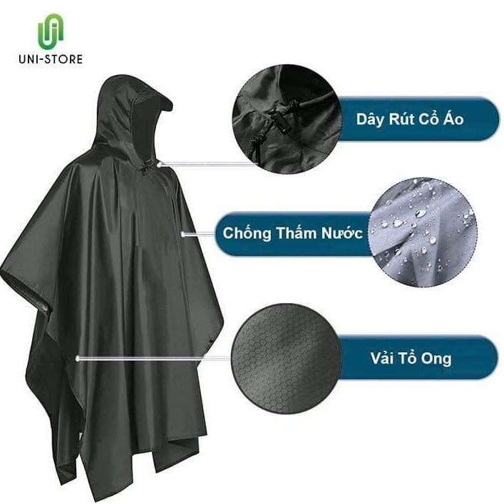 Áo Mưa Cánh Dơi VIỆT ĐỨC Cao Cấp Có Kiếng - Thiết Kế Tà Rộng, Giải Pháp Đi Đêm Không Khuất Tầm Nhìn