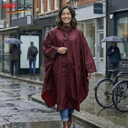 Áo Mưa Cánh Dơi Vải Dù Trơn Việt Đức - Giải Pháp Đi Mưa Không Mùi, Nhanh Khô - Siêu Dày Cho Nam Nữ