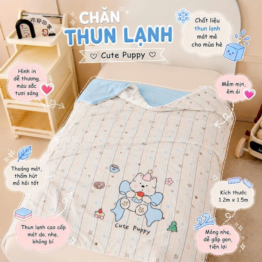 Chăn thun lạnh mùa hè dành riêng cho bé yêu