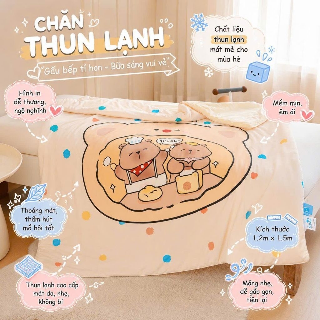 Chăn thun lạnh mùa hè dành riêng cho bé yêu