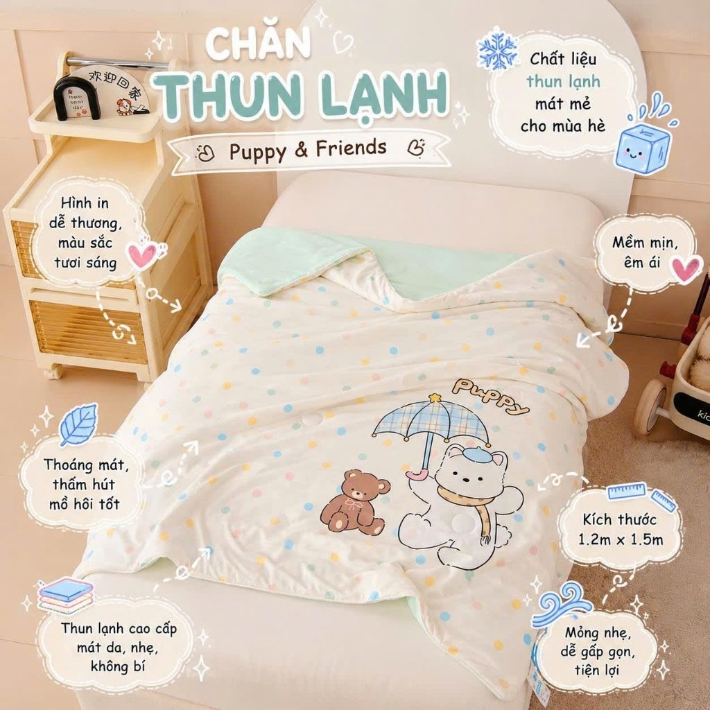 Chăn thun lạnh mùa hè dành riêng cho bé yêu
