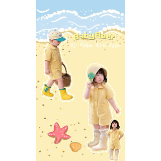 {độc quyền-BabyBeer} Jumsuit vàng cho bé-thô Hàn thoải mái thoáng mát cho bé (hàng chính chủ loại1)