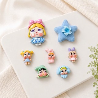Set Charm Crybaby Bé Thỏ Khóc Pastel Kawaii Ngôi Sao xanh Resin DIY Gắn Dép Cute Mini Dễ Thương Phụ Kiện Girl Cartoon