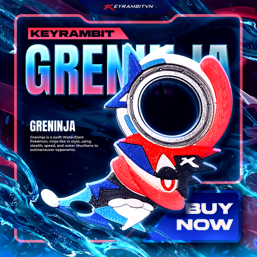 [Keyrambitvn] Keyrambit Greninja/ Gekkouga - Móc Khoá Xoay Xả Stress ...