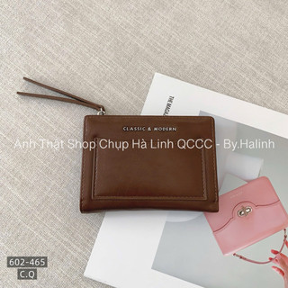 Ví Gấp Đôi Mini Da Trơn Zip Ví Mini T2602-465 V20