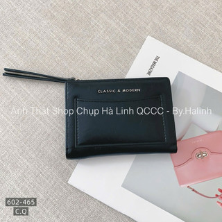 Ví Gấp Đôi Mini Da Trơn Zip Ví Mini T2602-465 V20