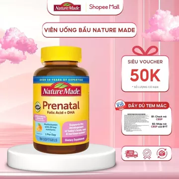 Vitamin Bầu Nature Made Cho Mẹ Prenatal Folic Acid + DHA 23 Vitamin 150 Viên