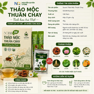 Soumi Thảo Mộc Thuần Chay Detox Cơ Thể Hỗ Trợ Giảm Cân Thanh Lọc Cơ Thể Tặng Detox Cần Tây Plus-Nguyễn Quyên Store