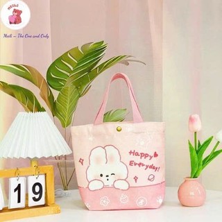 Túi Vải Canvas Thời Trang Trái Đào Dễ Thương Túi Tiện Ích Dạo Phố MEILI STORE