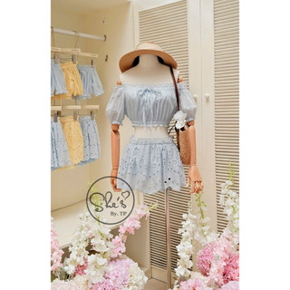 Set Thô Áo Trễ Vai Mix Chân Váy Xoè Chuẩn She’s