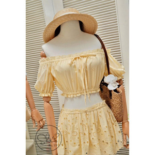 Set Thô Áo Trễ Vai Mix Chân Váy Xoè Chuẩn She’s