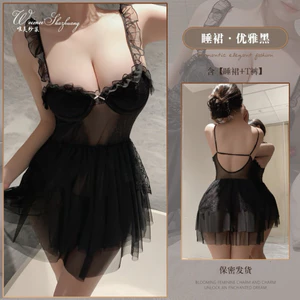 váy ngủ ren hai dây xuyên thấu