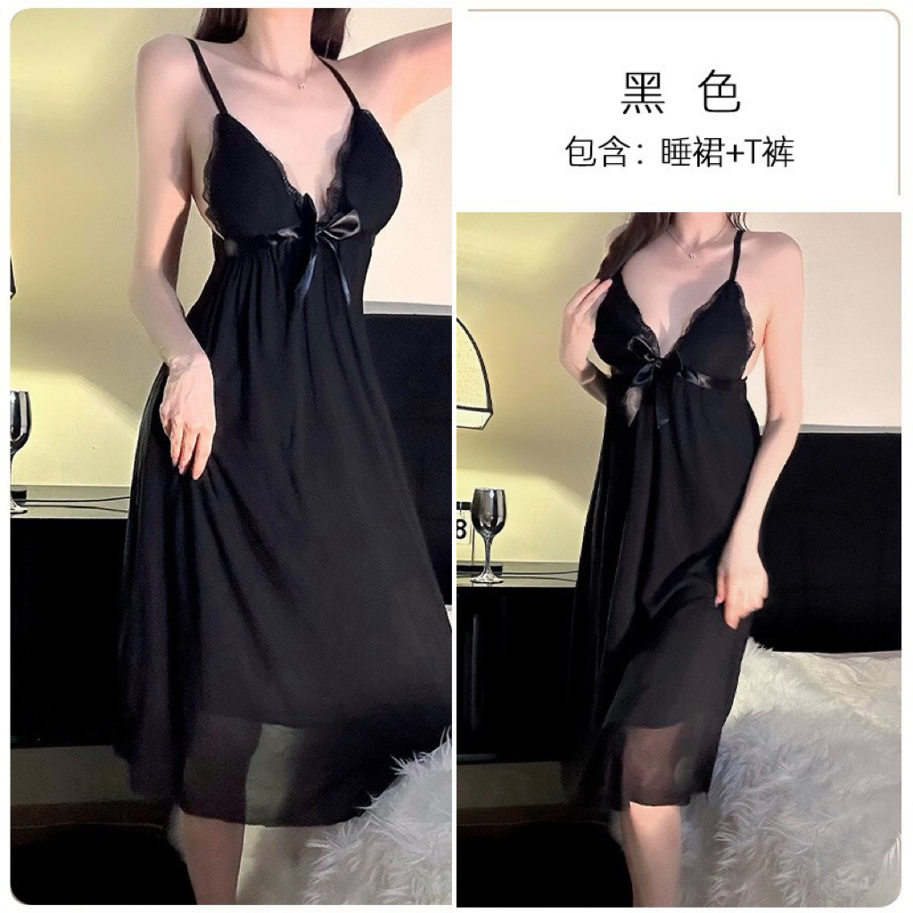 V10.Váy Lụa 2 Dây Cổ Khoét V Gợi Cảm Sang Trọng,Chất Lụa Siêu Mát, Nhẹ