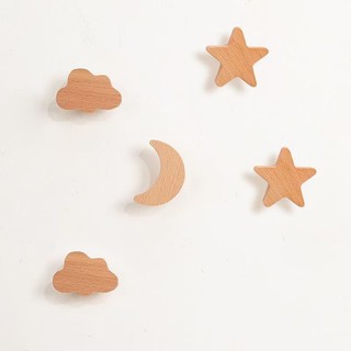 Móc treo gỗ dễ thương OABU (Miếng dán+vít kèm theo) trang trí decor, mẫu mới to hơn