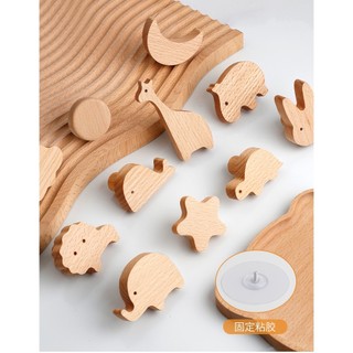 Móc treo gỗ dễ thương OABU (Miếng dán+vít kèm theo) trang trí decor, mẫu mới to hơn