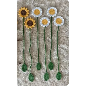 Móc Khoá Len Handmade (Hoa Hướng Dương , Hoa Cúc Daisy , Trái Dâu ,Đậu Bắp), Móc Treo Trang Trí