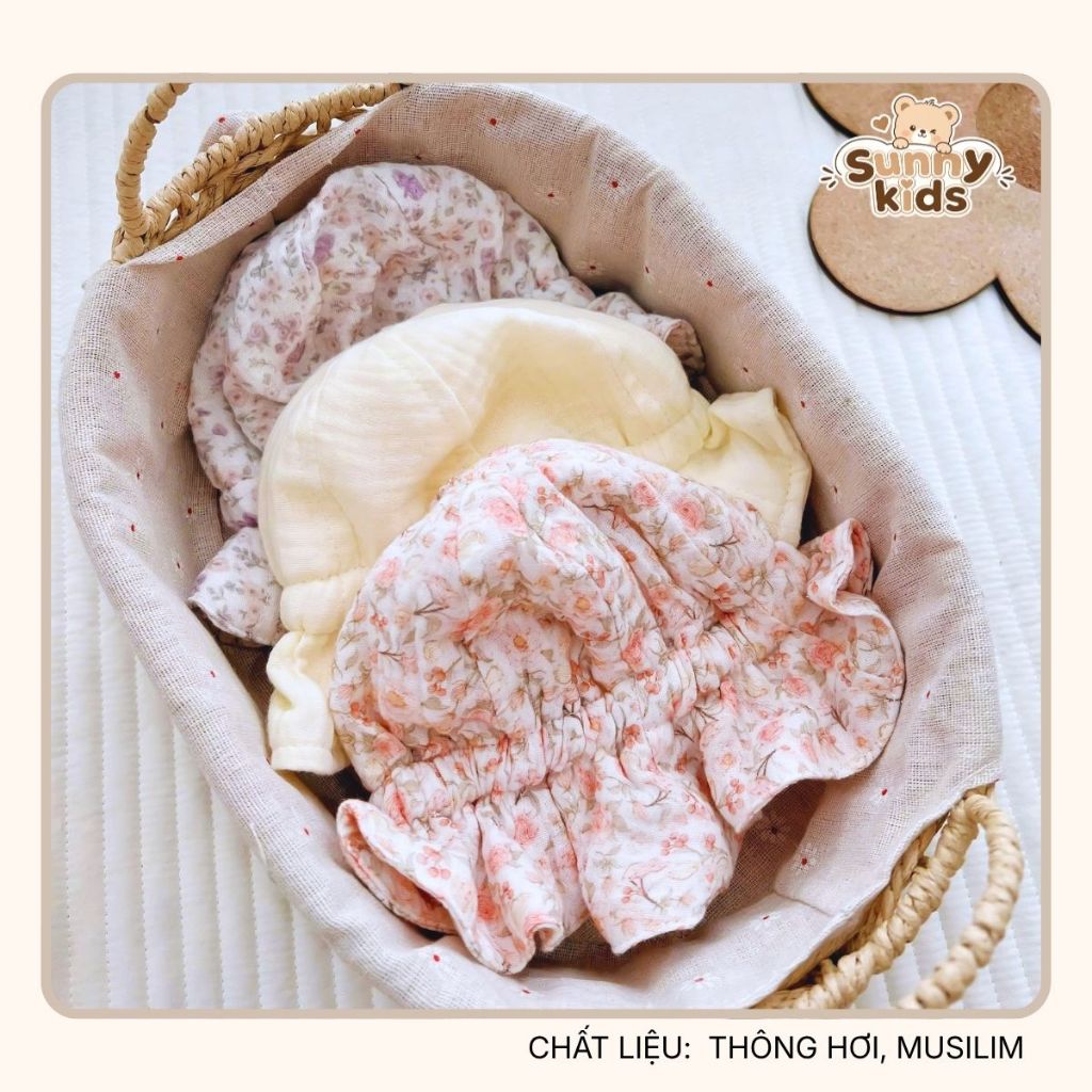 |SUNNYKIDS|set đồ em bé áo chất thông hơi phối quần musilim dáng bí siêu đáng yêu cho bé gái ( tặng kèm mũ )
