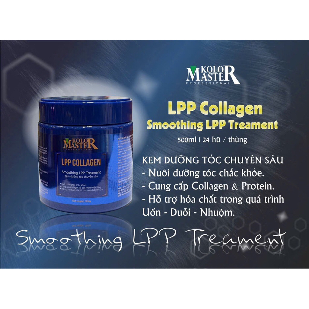 KEM HẤP PHỤC HỒI tóc hư tổn LPP COLLAGEN KolorMaster 500ml