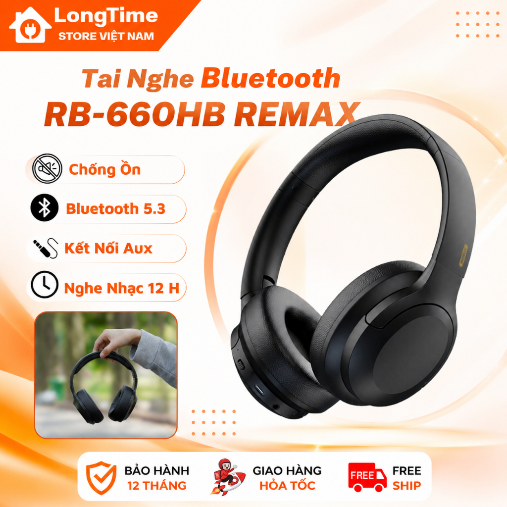 Tai Nghe Bluetooth Chụp Tai Không Dây Remax RB-660HB - Chống Ồn Chủ ...