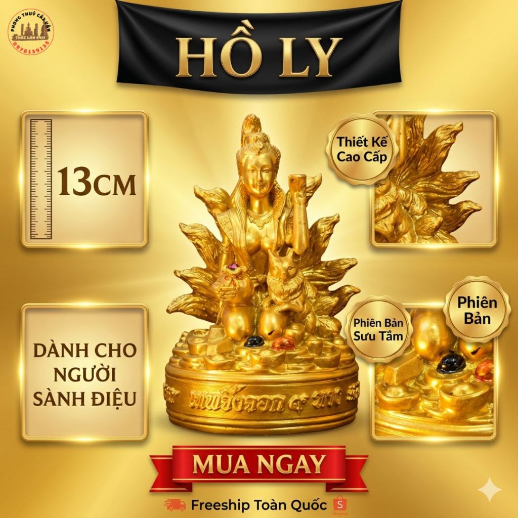 Tượng Decor Hồ Ly Trang Trí Bàn Làm Việc Mẫu Cầm Bình Cao 12cm Cao Cấp