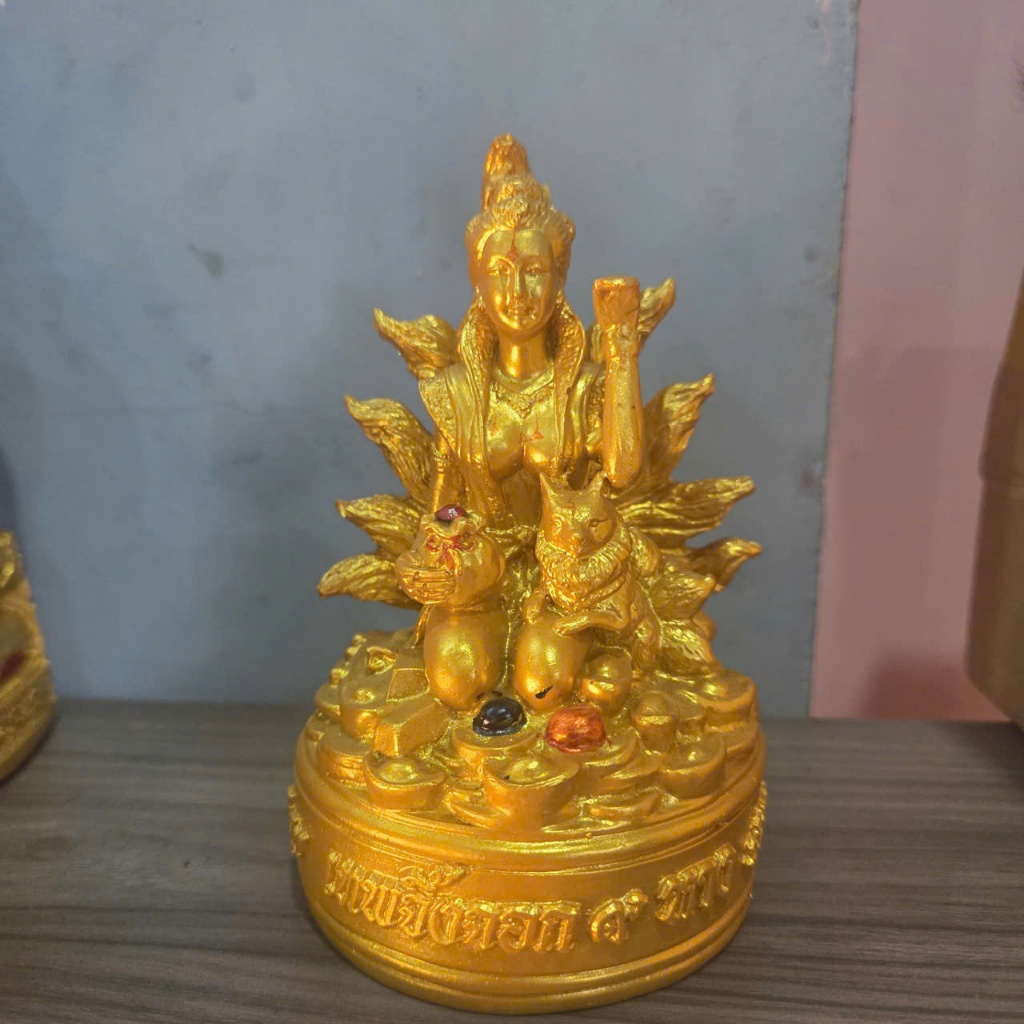 Tượng Decor Hồ Ly Trang Trí Bàn Làm Việc Mẫu Cầm Bình Cao 12cm Cao Cấp
