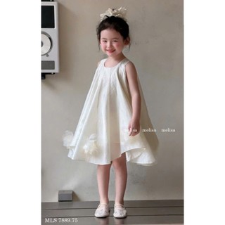 [B&G] Đầm váy sát nách dáng xèo đính hoa bồng bềnh công chúa dự tiệc đi chơi cho bé gái