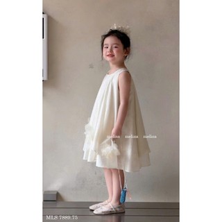 [B&G] Đầm váy sát nách dáng xèo đính hoa bồng bềnh công chúa dự tiệc đi chơi cho bé gái