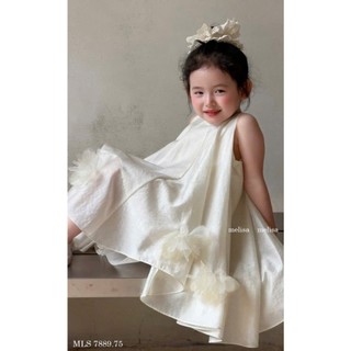 [B&G] Đầm váy sát nách dáng xèo đính hoa bồng bềnh công chúa dự tiệc đi chơi cho bé gái