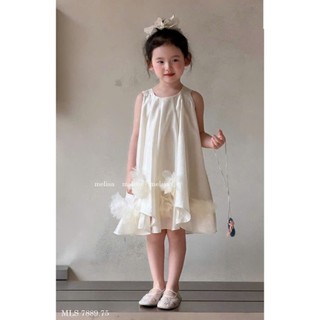 [B&G] Đầm váy sát nách dáng xèo đính hoa bồng bềnh công chúa dự tiệc đi chơi cho bé gái