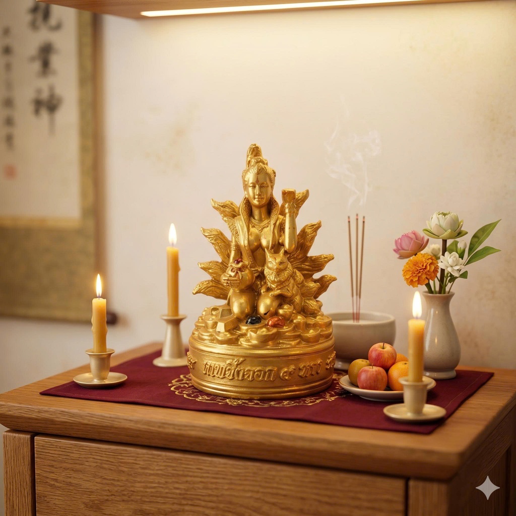 Tượng Decor Hồ Ly Trang Trí Bàn Làm Việc Mẫu Cầm Bình Cao 12cm Cao Cấp
