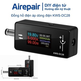 KWS-DC28 0.96 inch TFT hiển thị điện áp ampe kế công suất DC 4~30V 0~12A cổng DC 5.5*2.5