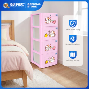 Tủ nhựa Lucky 3-4-5 tầng QUI PHÚC, chắc chắn, tiện lợi, dễ lắp ráp, tủ quần áo đa năng