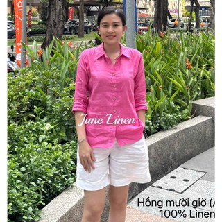 (Sẵn HCM) Áo sơ mi nữ linen tưng washed. Nhiều màu. JUNE LINEN #A04