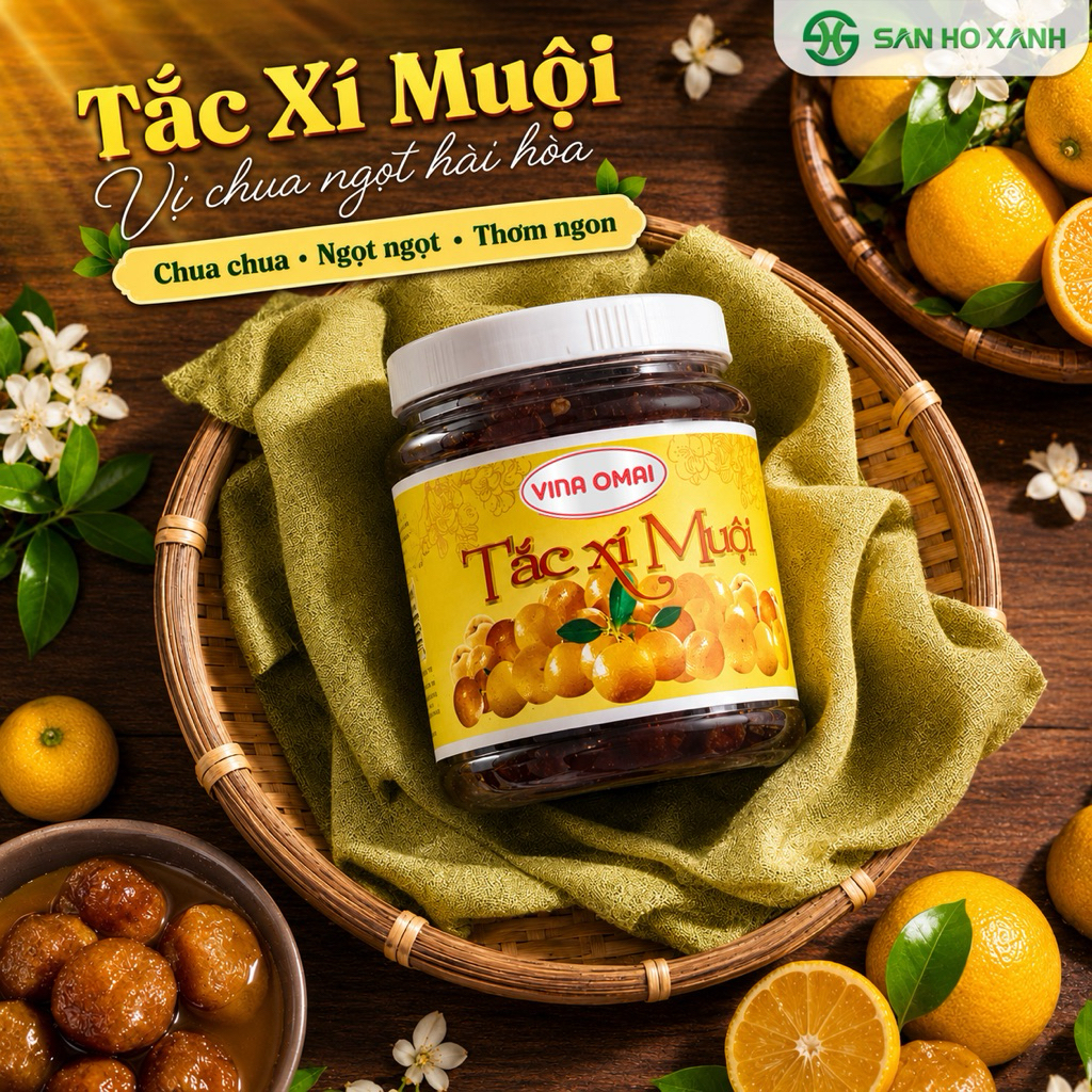 Tắc Xí Muội – Hiệu Vina Omai – Hũ 900g – Dùng Pha Chế Nước Giải Khát