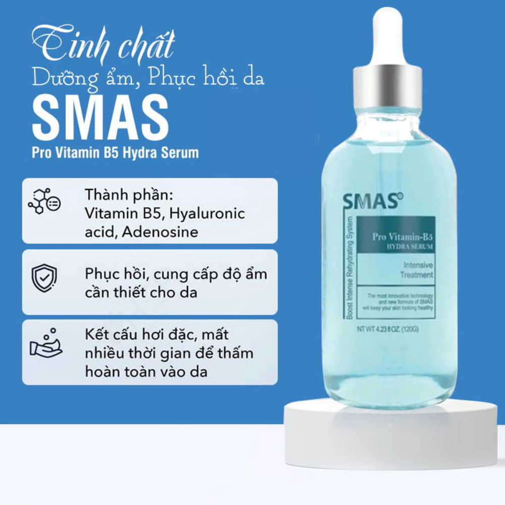 Serum SMAS  HA Plus & Pro Vitamin B5 Dưỡng Ẩm Phục Hồi Tái Tạo Da - Ever Queen