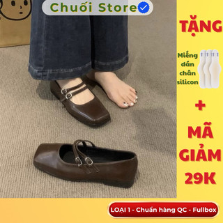 Giày bệt nữ da PU tổng hợp dệt vải đế cao su nhẹ nhàng tiểu thư đáng yêu nữ tính