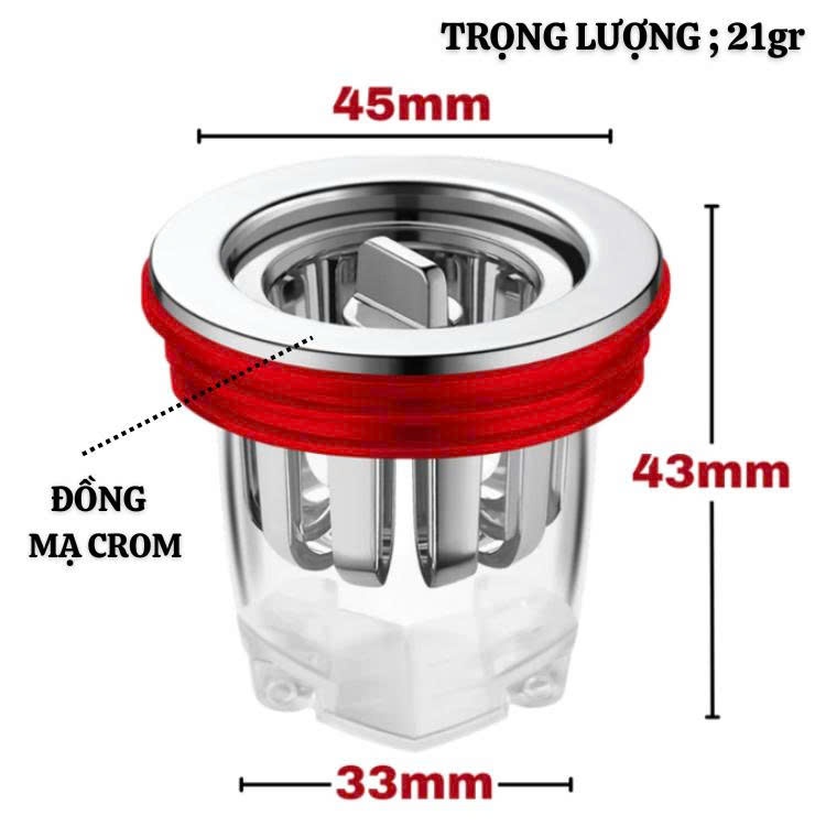 Nắp Đậy Cống Thoát Nước Sàn Nhà Tắm - Ngăn Mùi Hôi, Chống Côn Trùng Bằng Đồng-Kèm vòng đệm 6cm
