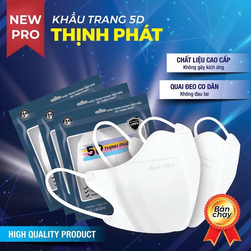 Khẩu Trang 5D Mask THỊNH PHÁT Cao Cấp, Chống Tia UV Có 3 Lớp Kháng Khuẩn 5D