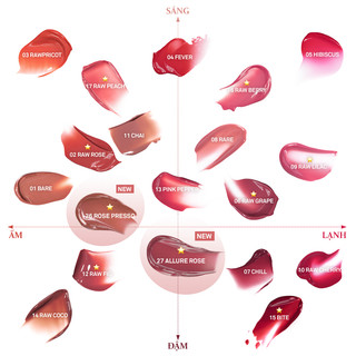 [HOT] Son gel tint căng bóng tự nhiên hince Raw Glow Gel Tint 4ml