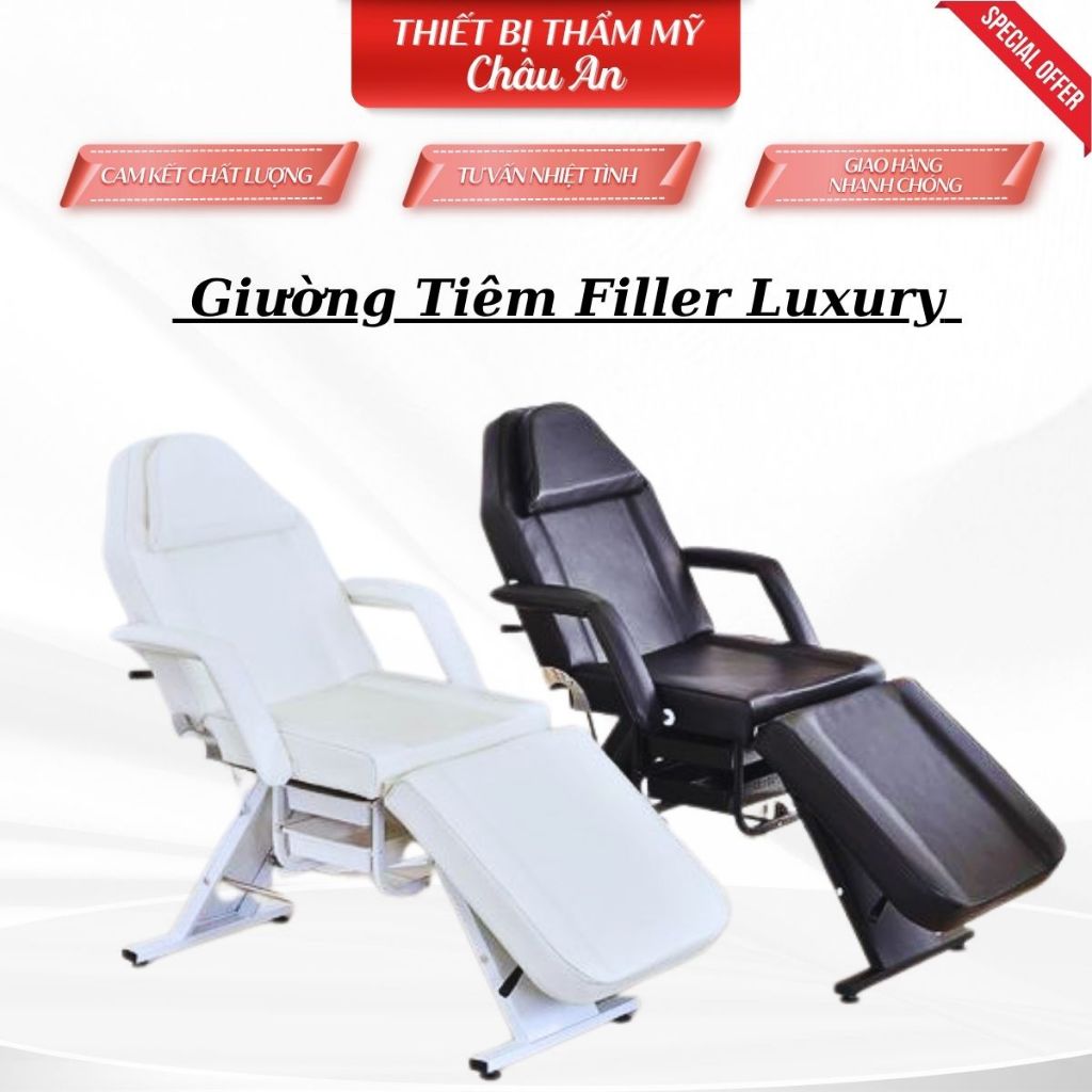 Giường Tiêm Filler Luxury, Giường Phun Xăm, Giường Spa Nhập Khẩu Kiểu Dáng Hiện Đại, Da Bọc Đệm Mút Êm Ái