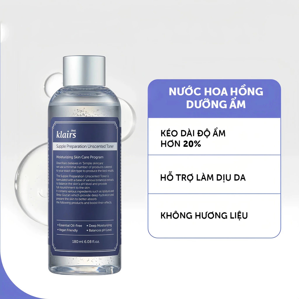 Nước Hoa Hồng Klairs Supple Preparation 180ml Cấp Ẩm, Làm Dịu Da Tức Thì - Ever Queen