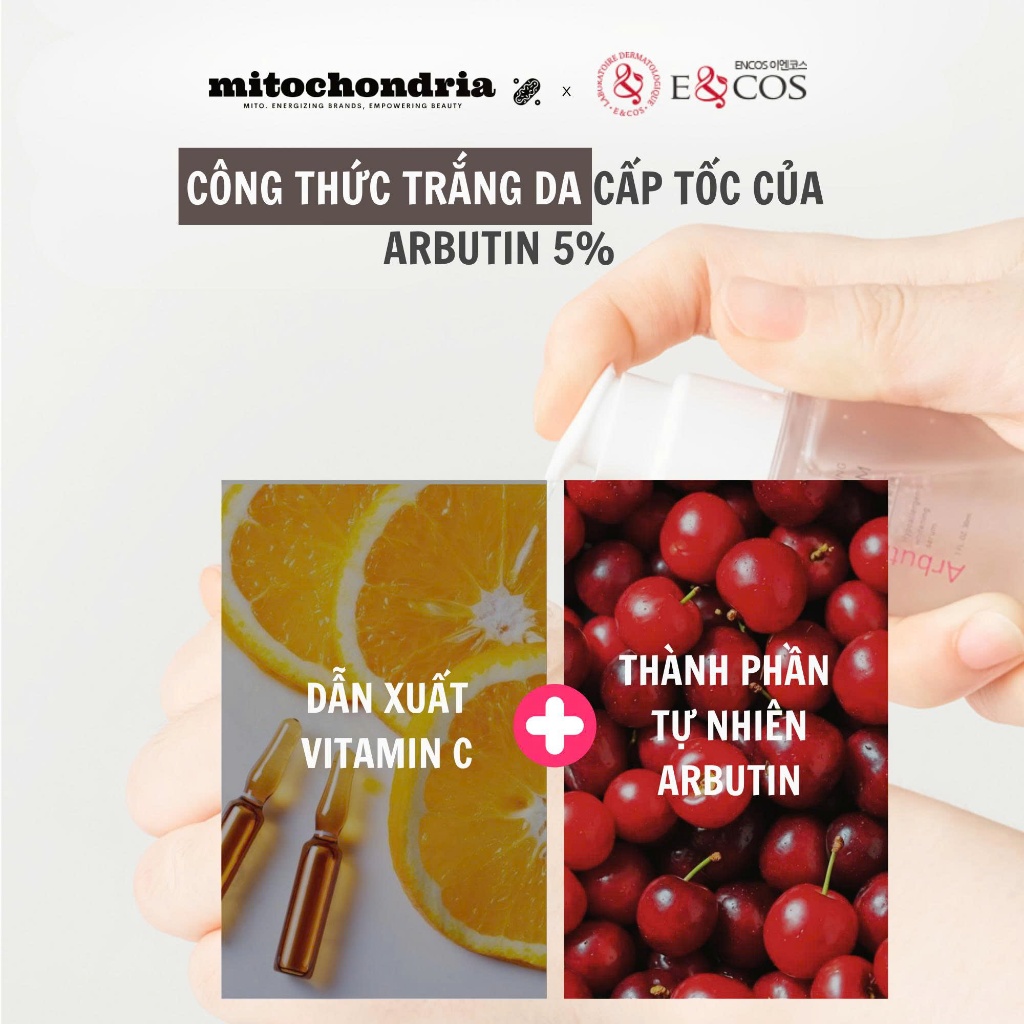 Serum làm mờ nám & sáng da E&COS Arbutin 5% Whitening Serum 30ml