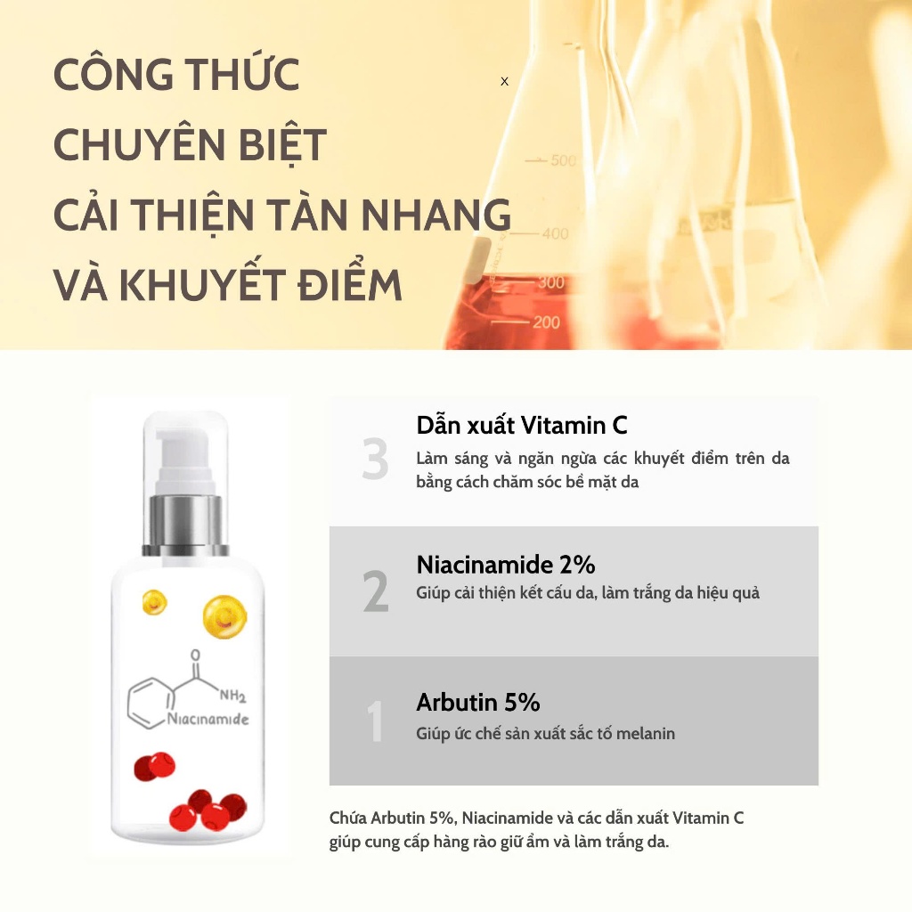 Serum làm mờ nám & sáng da E&COS Arbutin 5% Whitening Serum 30ml