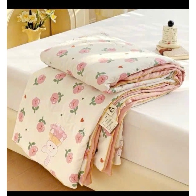 Mền đũi cotton Aniva Home đậu nành, thiết kế cao cấp, mềm mát, thoải mái, phù hợp giấc ngủ cả mùa