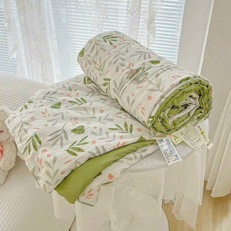 Mền đũi cotton Aniva Home đậu nành, thiết kế cao cấp, mềm mát, thoải mái, phù hợp giấc ngủ cả mùa