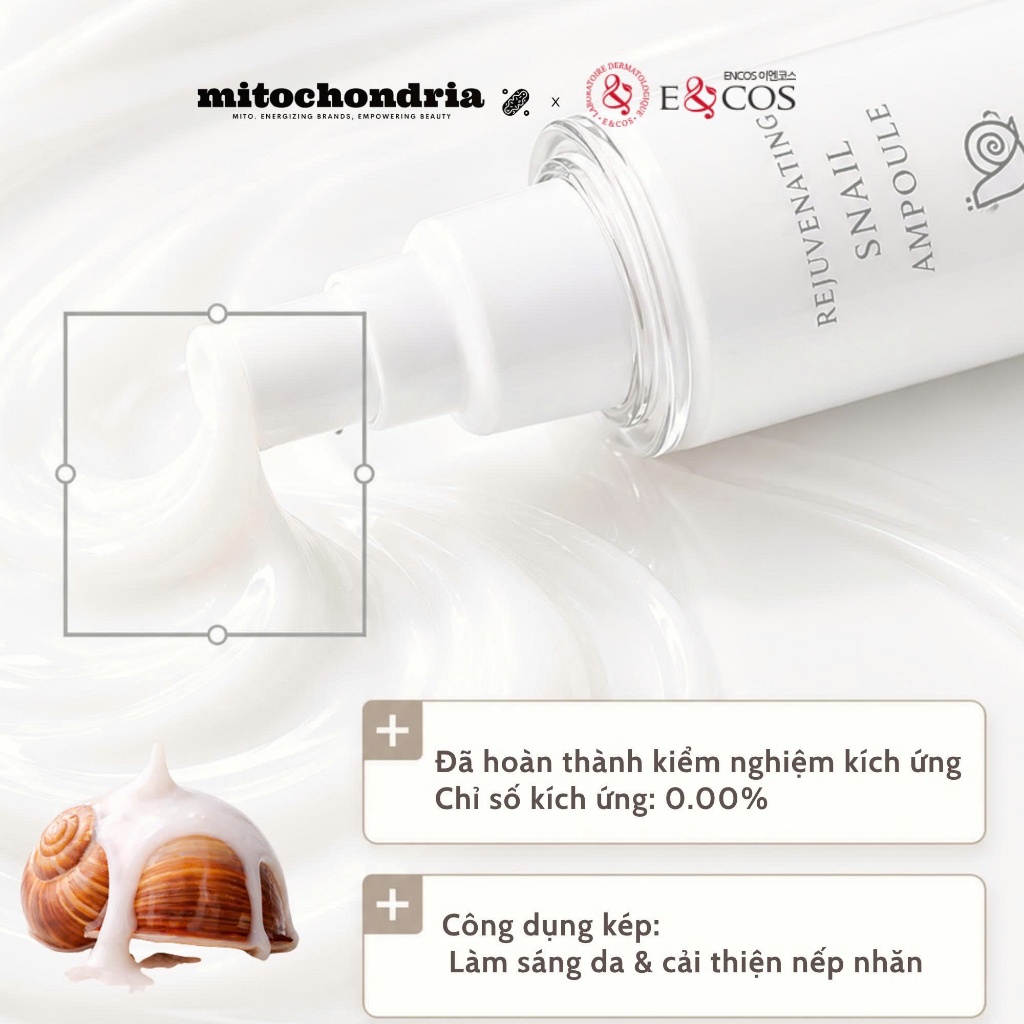 Dưỡng PDRN nâng cơ & cải thiện nếp nhăn E&COS Rejuvenating Snail Ampoule 50ml