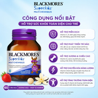 Viên nhai vitamin tổng hợp cho bé Blackmores Superkids Multi Chewables tăng sức đề kháng hộp 60 viên