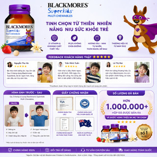 Viên nhai vitamin tổng hợp cho bé Blackmores Superkids Multi Chewables tăng sức đề kháng hộp 60 viên