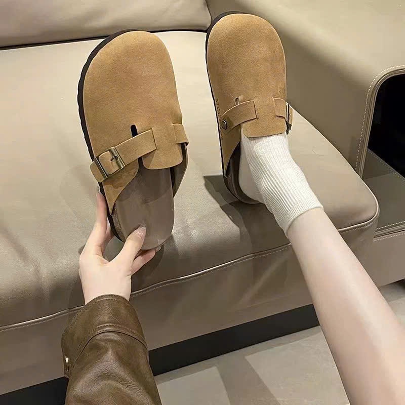 Sục Nữ Da Lộn Basic, Dép Sục Đế Thấp Êm Chân Đi Học Đi Chơi Dễ Phối Outfit N57